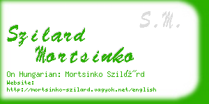 szilard mortsinko business card